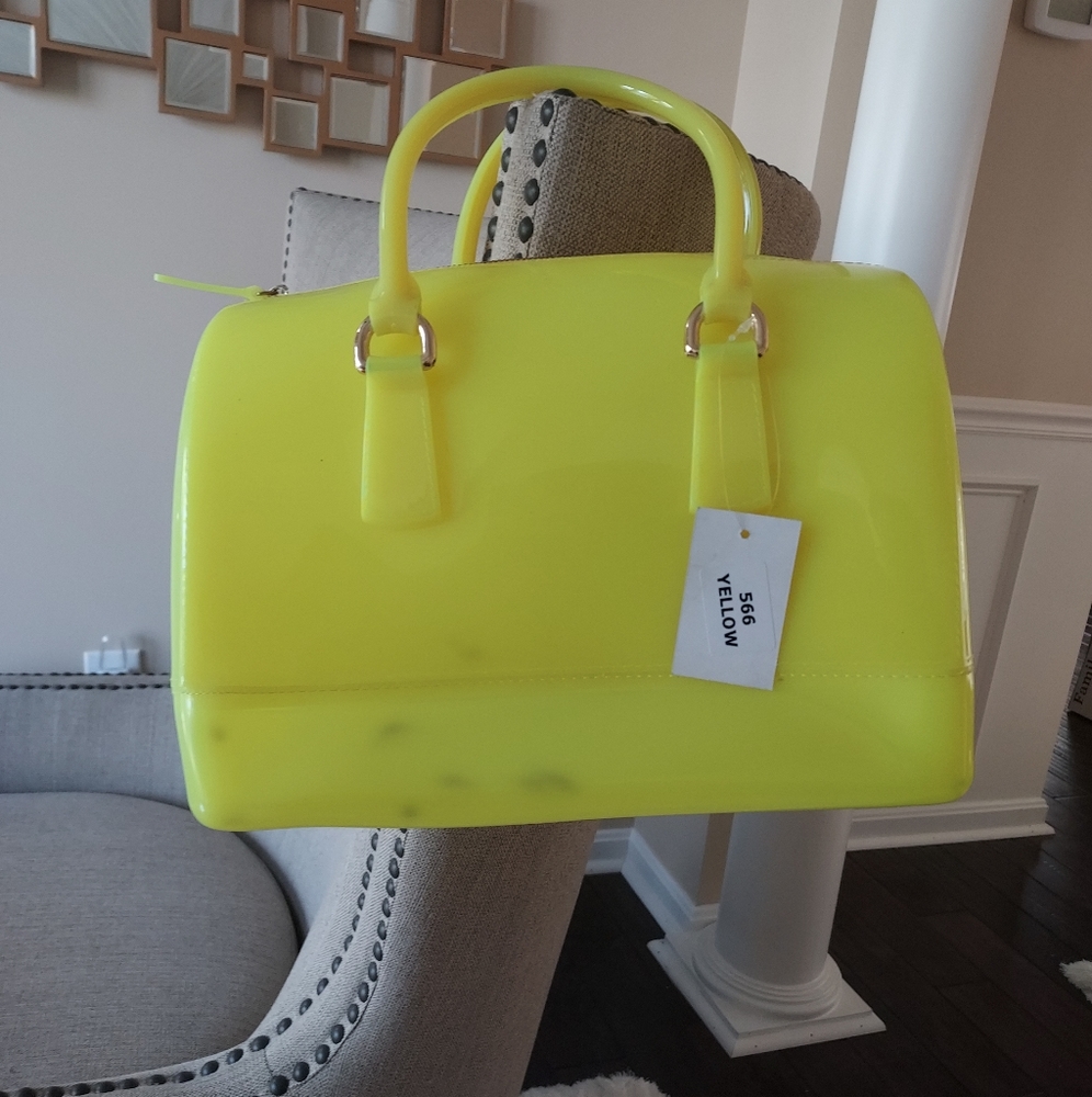 NEON YELLOW JELLY HANDBAG